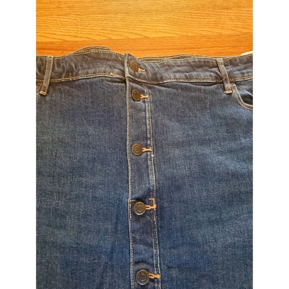 Old Navy Womens Denim Button-Front Skirt Size 20 Plus Size Stretch Blue Jean - Picture 2 of 7